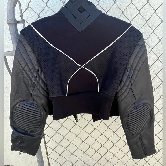 Cyberpunk Custom Crop Motorcycle Jacket - Picture 2 of 7